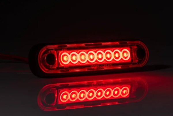LED markeringslicht -lang rood | 12-24v | 0