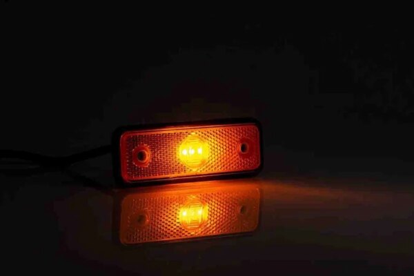 LED markeringslicht amber | 12-24v | 50cm. kabel | 0.75mm² connector | MV-2910A-FT-004 Z LED QS075-MV-2910A-2