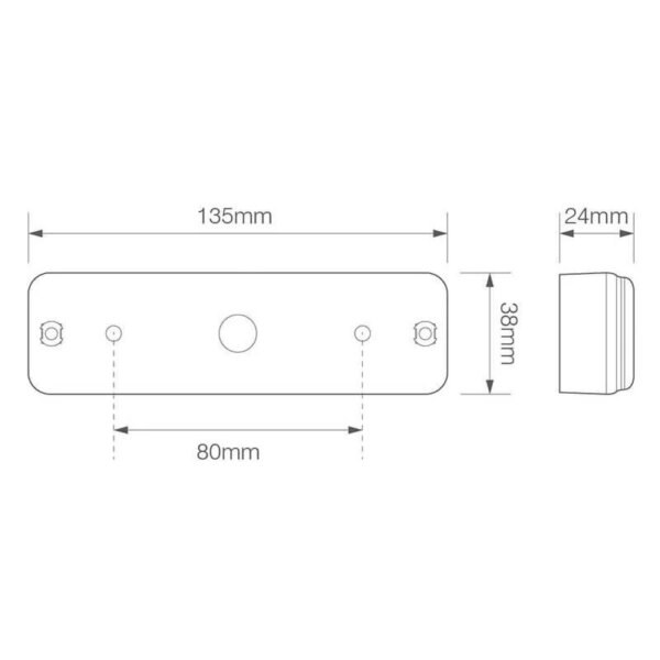 LED achterlicht slimline | 12-24v | 0