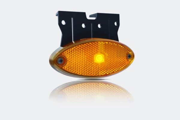 LED markeringslicht ovaal amber met steun | 12-24v | 0.75mm.2 connector | MV-5860A--MV-5860A