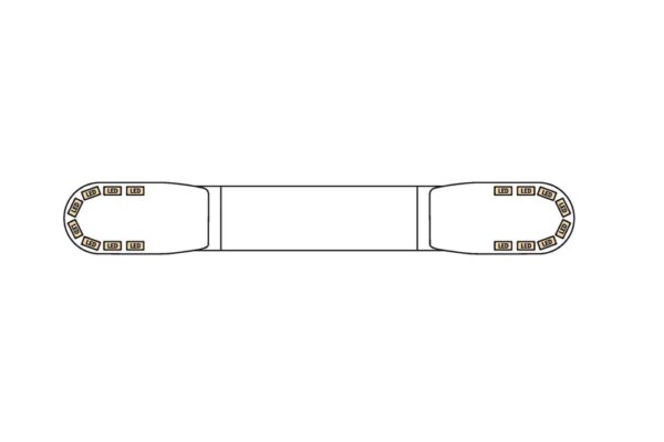 LED flitsbalk amber | 13 serie | ECE-R65 amber | 1250mm | 16 LED's | 13-00013-E-13-00013-E-13-00013-E-2