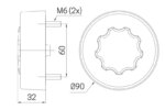 LED achteruitrijlicht rond