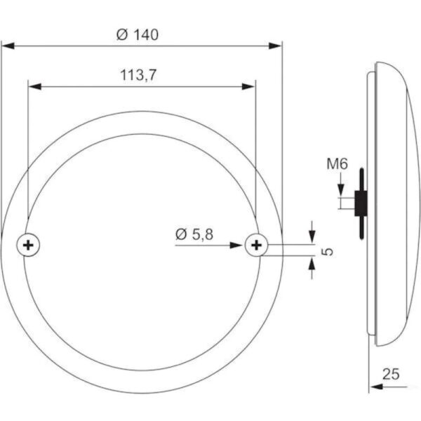 LED Slimline hamburger lamp 12-24v 400cm kabel (D-hom.) - Afbeelding 4