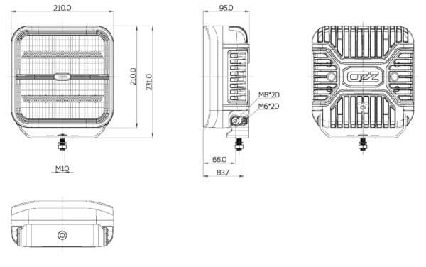 OZZ lights SQR 9" wit - Afbeelding 10