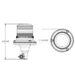 LED Zwaailamp amber | 12-24v | Flexi DIN ECCOLED | R65 | EB5009A - Afbeelding 2