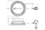 LED R65 Zwaailamp 12-24v Amber-transparant-CISPR25-IP69K-Magneet | EB5104CA - Afbeelding 2