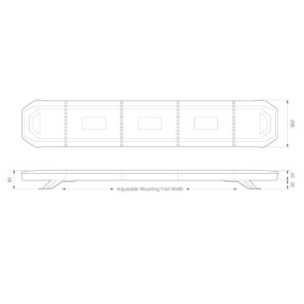 LED zwaailampbalk | R65 | 1103mm | 10-30v | compleet flitsend | EQBT1103R65A - Afbeelding 10