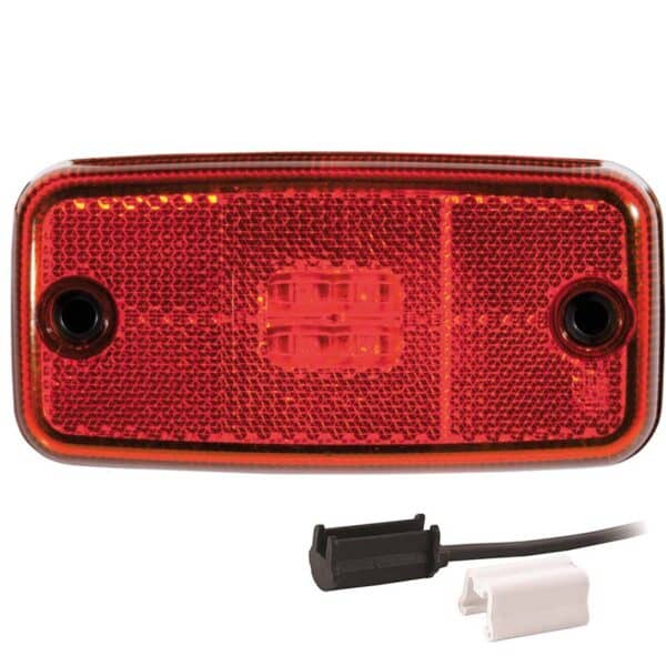 LED markeringslicht rood 12-36V 1,5mm² connector | M10MV-620R - Afbeelding 1