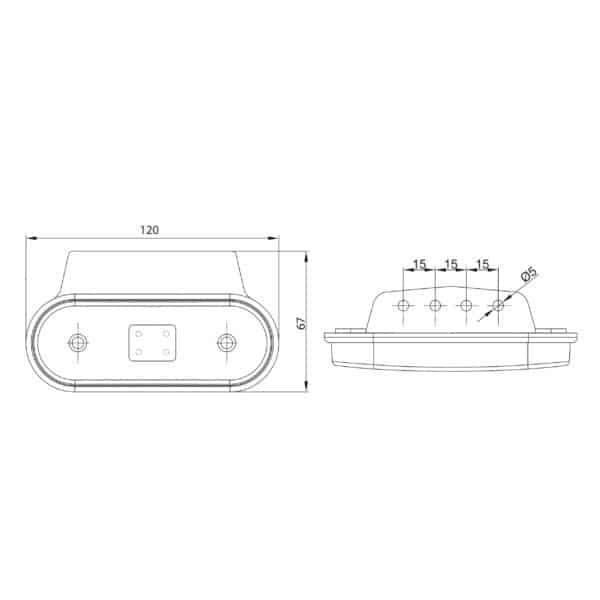 LED markeringslicht amber 12-36 volt 0,75mm2 connector | MV-1460A - Afbeelding 2