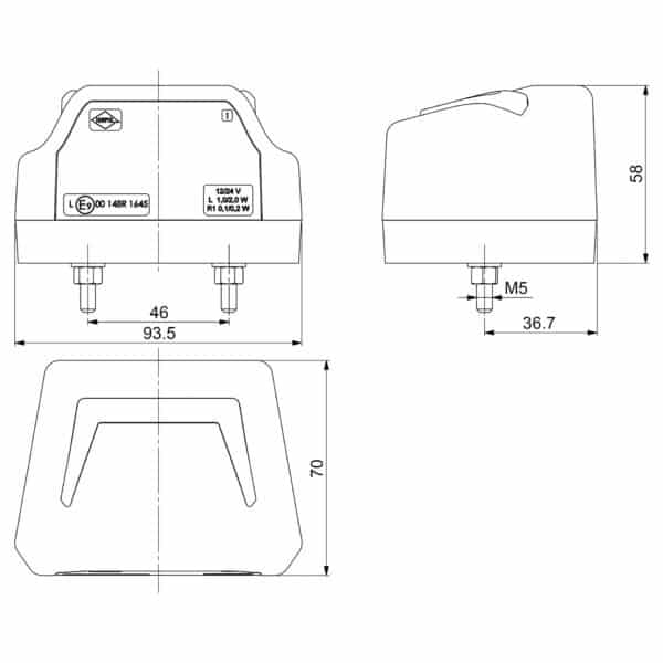 LED kentekenverlichting 12-24v 50cm kabel - Afbeelding 6