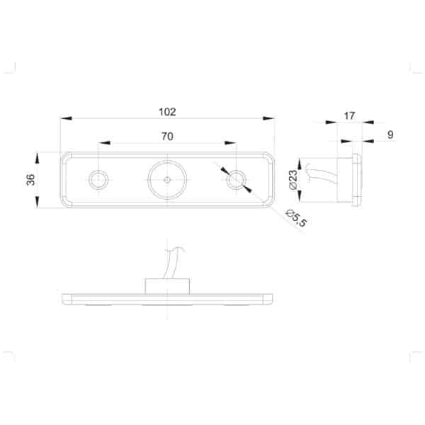 LED markeringslicht rood || 12-24v | 50cm. kabel | 1,5mm². connector | MV-2920R - Afbeelding 4