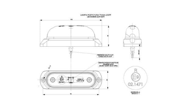 LED dark markeringslicht wit incl. beugel 12-24v 50cm kabel - Afbeelding 4