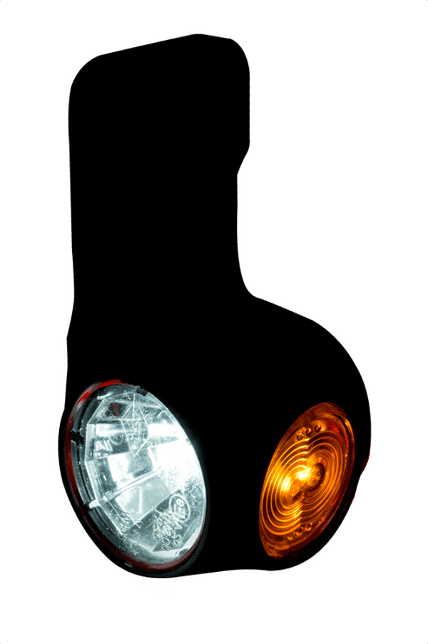 LED dark breedtelamp links rood-wit-amber 12-24v 60cm kabel - Afbeelding 1