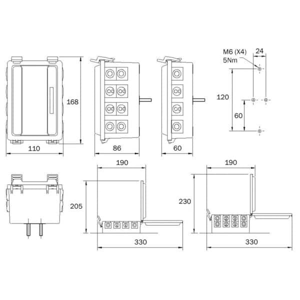 Connectionbox laag model 8x ingang IP54 - Afbeelding 2