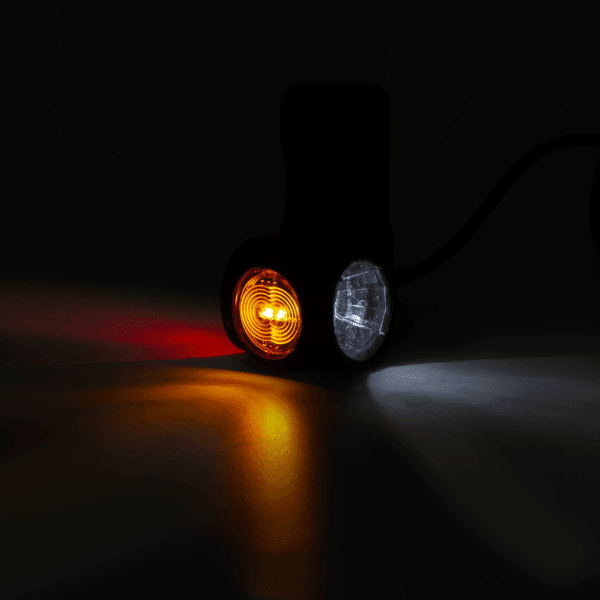 LED dark breedtelamp links rood-wit-amber 12-24v 60cm kabel - Afbeelding 4