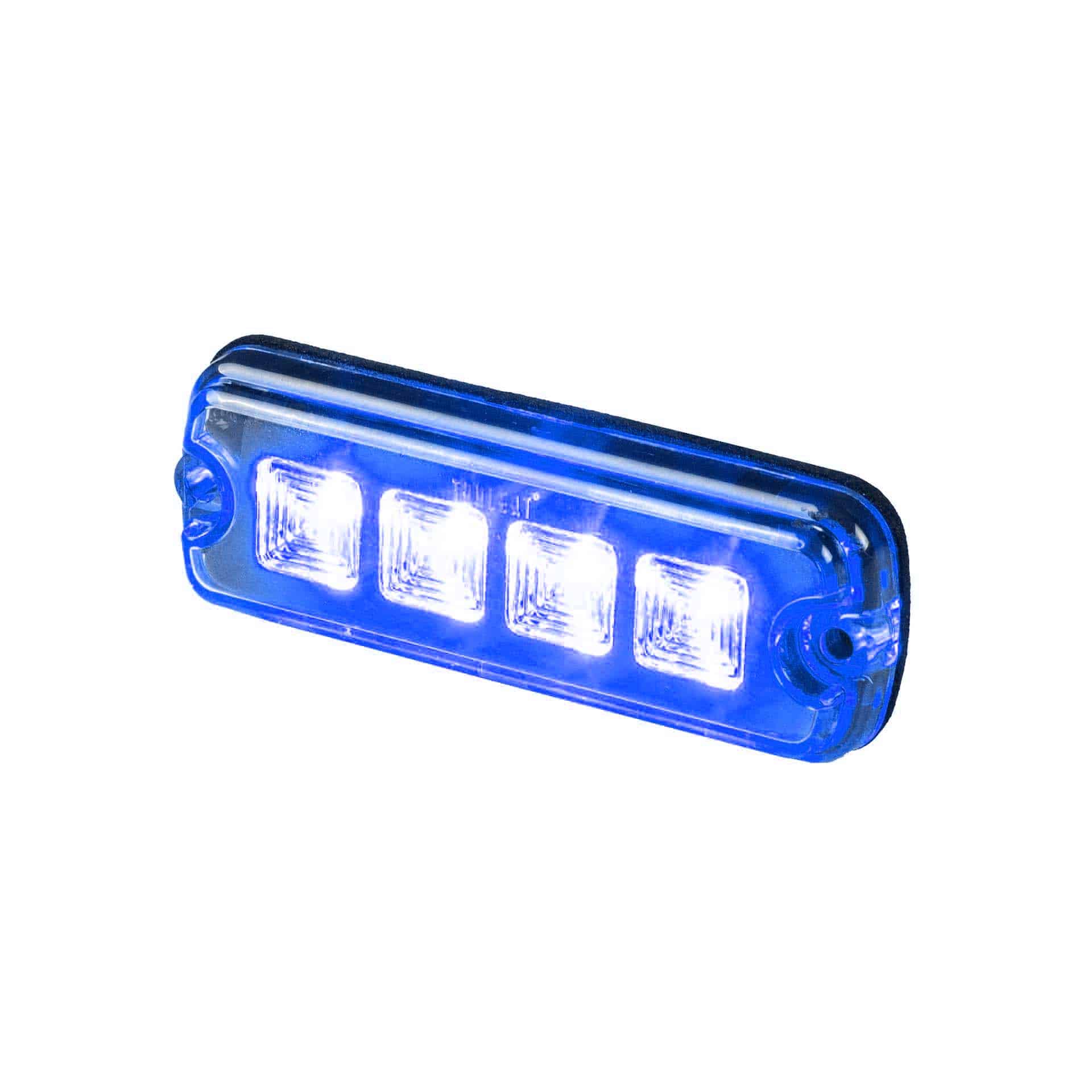 1-SF-1400B LED R10 Flitser 4-LED blauw 12-24v 200cm kabel - Afbeelding 1