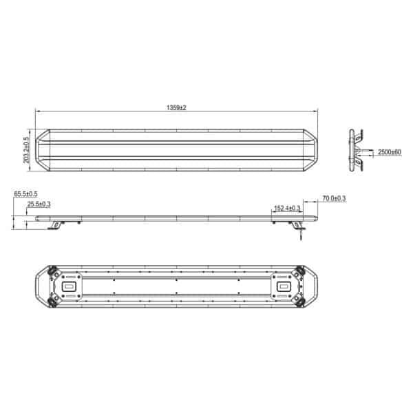 LED dakset amber | 1359mm | 12-24v | incl. controller - Afbeelding 10