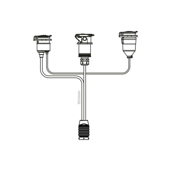 Frontkabel 15P | 24N | 24S, 150cm kabel met 15P Bajonet - Afbeelding 5