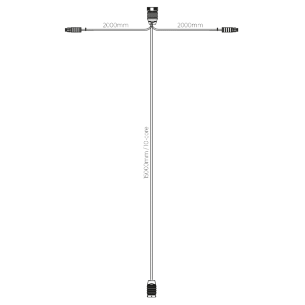 Hoofdkabel 15m | incl zij-kabel | 10-aderig | 2x 15P Bajonet - Afbeelding 6