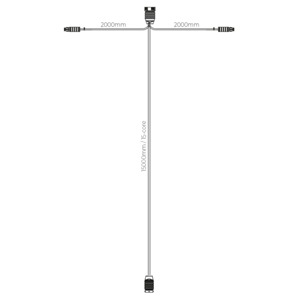 Hoofdkabel 15m | incl zij-kabel | 15-aderig | 2x 15P Bajonet - Afbeelding 5