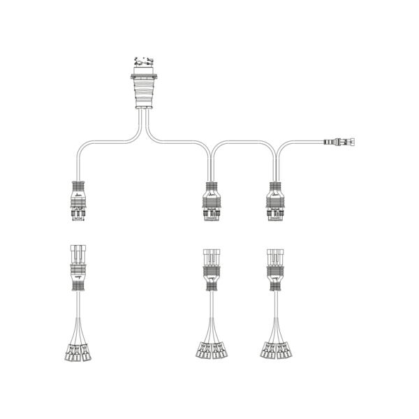 Y-kabel tbv 3 achterlichten (schuifconn.) incl. zijkabel - Afbeelding 1