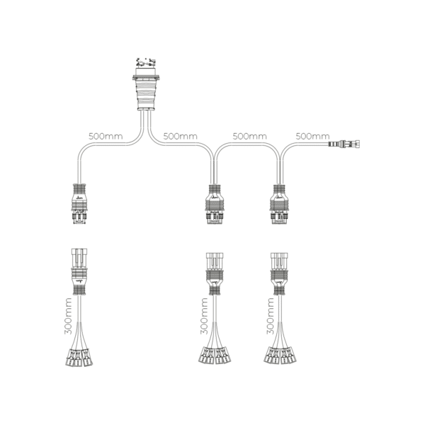 Y-kabel tbv 3 achterlichten (schuifconn.) incl. zijkabel - Afbeelding 7