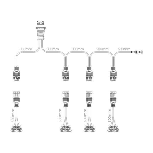Y-kabel tbv 4 achterlichten (schuifconn.) incl. zijkabel - Afbeelding 7