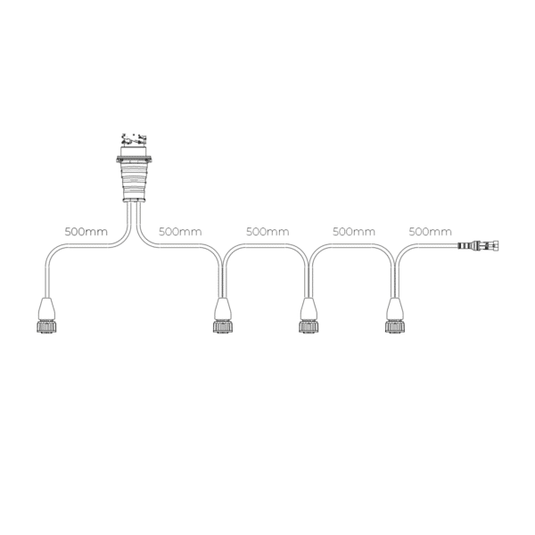 Y-kabel tbv 4 achterlichten (5-PIN) incl. zijkabel - Afbeelding 5