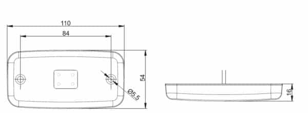 LED markeringslicht rood 12-36V 1,5mm² connector | M10MV-620R - Afbeelding 2
