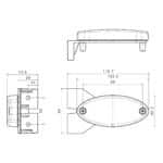 LED markeringslicht + steun ovaal rood 12-24v 50cm kabel | MV-5890R - Afbeelding 3
