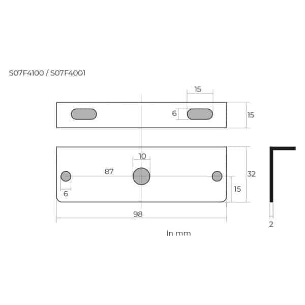Montagesteun tbv S07F4001 / S07F4100 - Afbeelding 2