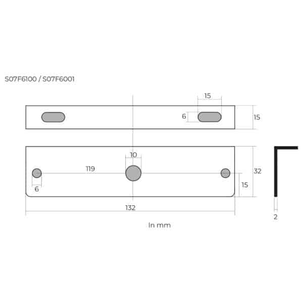 Montagesteun tbv S07F6001 / S07F6100 - Afbeelding 2