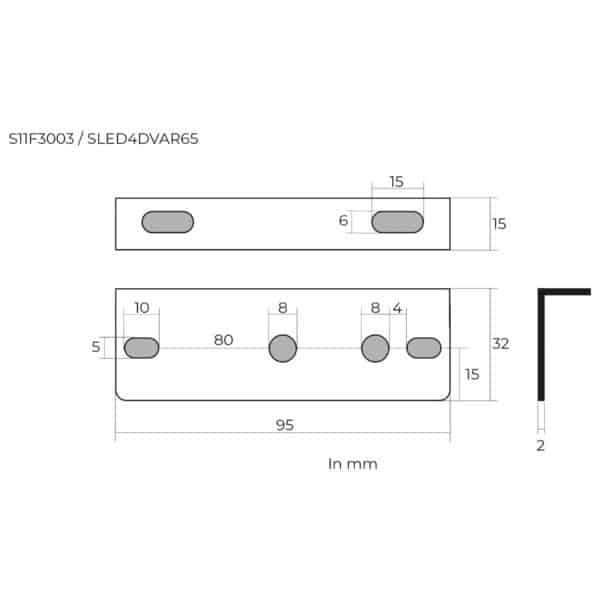 Montagesteun tbv S11F3003 / SLED4DVAR65 / SSLED3DV - Afbeelding 2