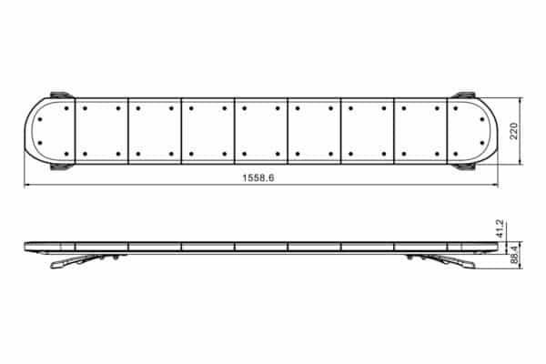 LED dakset amber | 1559mm | 12-24v | excl. controller - Afbeelding 11