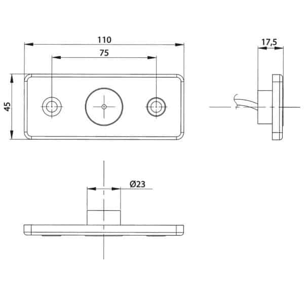 LED markeringslicht amber | 12-24v | 50cm. kabel met 0,75mm². connector | MV-5610A - Afbeelding 3