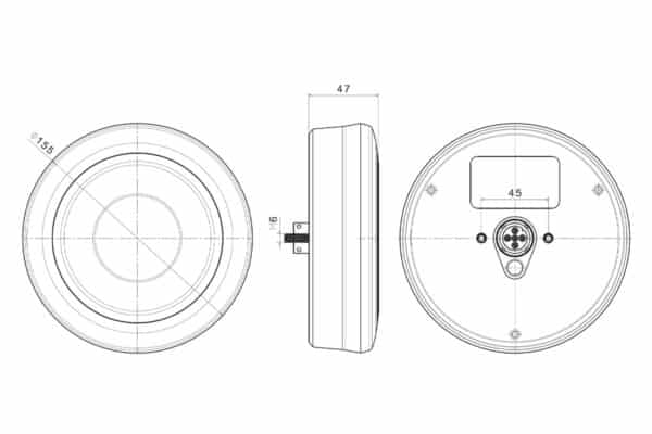 LED darklook mist-achteruitrijlicht, chrome 12-24v 5-PIN inbouw - Afbeelding 5