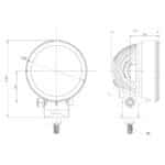 LED werklamp rond 2500lm, 22W, 12-24v, ingebouwde DT-connector - Afbeelding 3