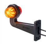 LED breedtelamp set 12-24v | rood-amber | 195mm paal - Afbeelding 3