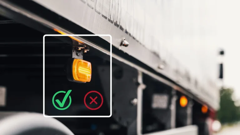 Amber marker light on a truck