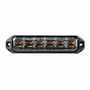 TRALERT LED R65 CL2 amber warning light with 6 LEDs, black aluminium