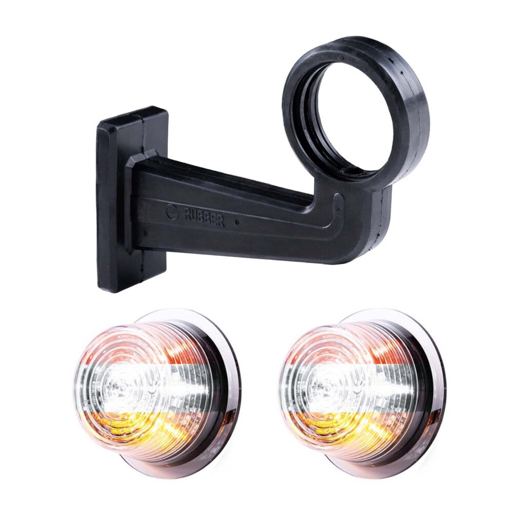 TRALERT LED breedtelamp set multicolour op zwarte paal van 195mm