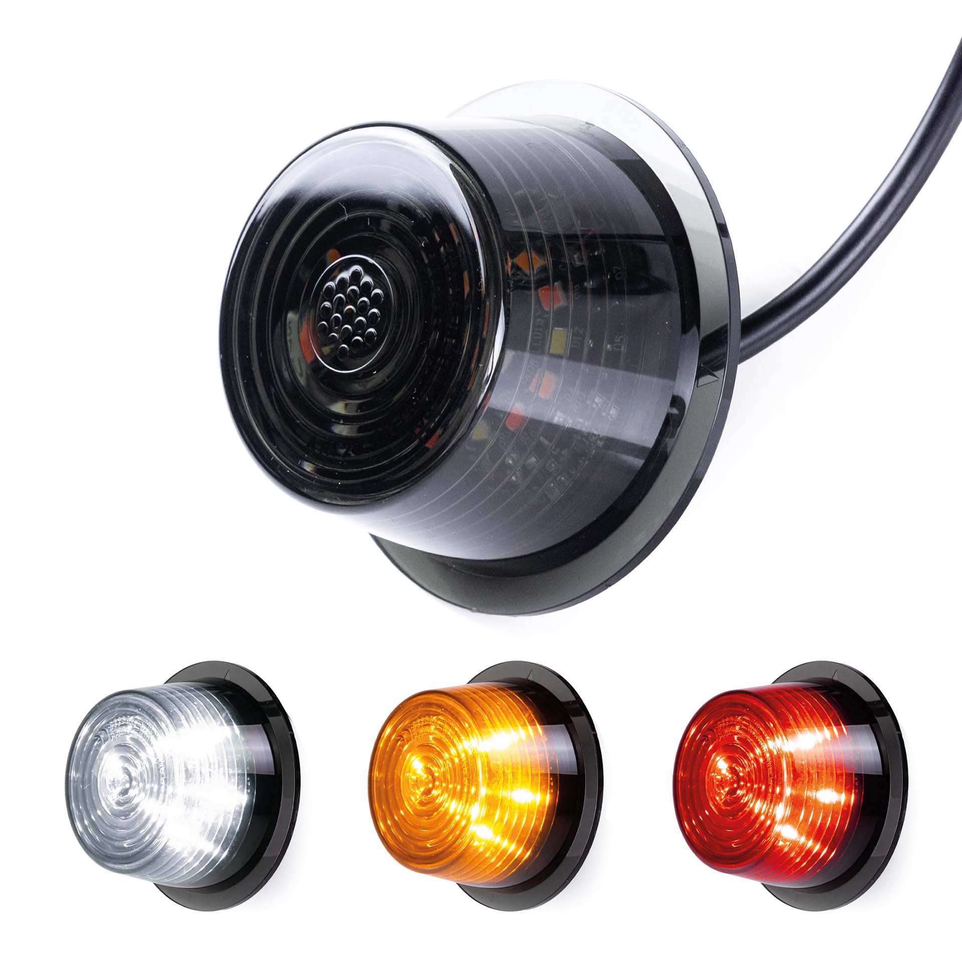 1-MB-3010DRWA.jpg LED Module dark lens multicolor+kn.licht 12-24v | 5m. kabel - Afbeelding 1