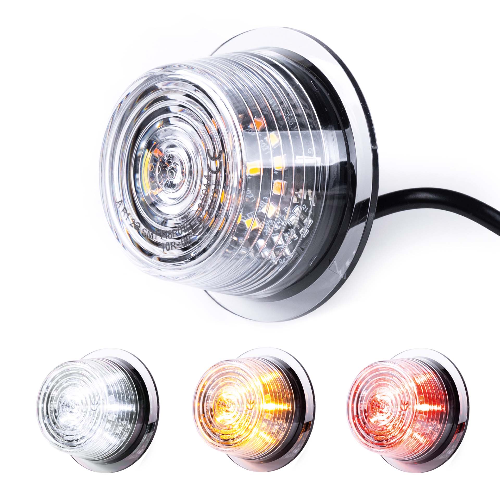 1-MB-3010RWA-1.jpg LED Module clear lens multicolor+kn.licht 12-24v | 5m. kabel - Afbeelding 1