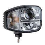 Zwarte aluminium LED koplamp TRALERT HL-301NHDT6 voor tractor en graafmachine