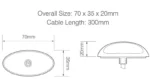 LED breedtelamp | 12-24v | 30cm. kabel | 37RWM-37RWM-37RWM-5