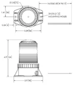 LED R10 zwaailamp amber 10-80v 2-bouts - Afbeelding 2