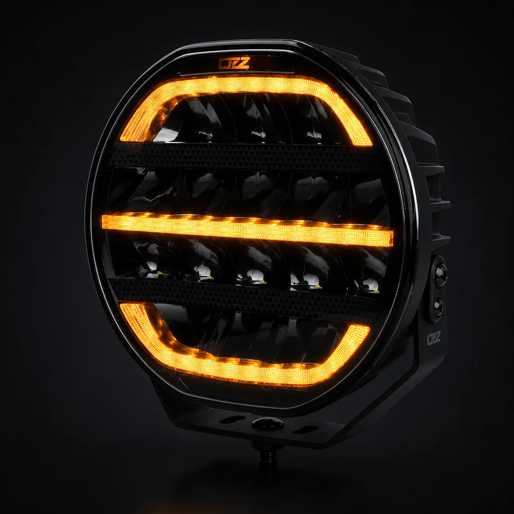 TRALERT OZZ XR2 LED verstraler 9 inch zwart met amber dagrijverlichting