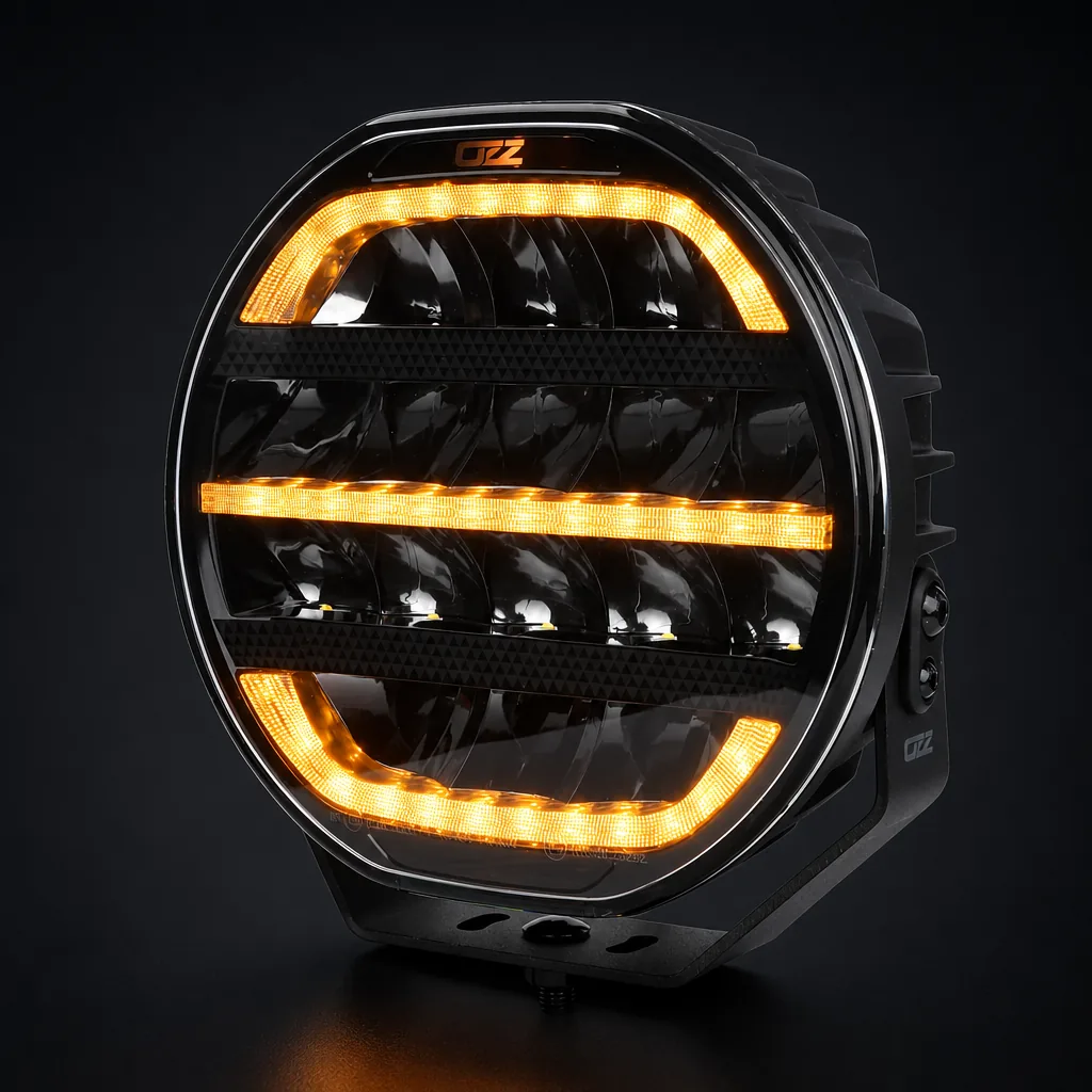 OZZ XR2 LED verstraler 7 inch zwart met amber dagrijverlichting