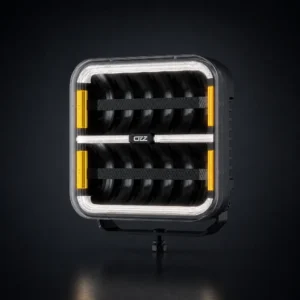 TRALERT OZZ SQUARE 9 inch zwarte LED-verstraler met amber dagrijverlichting voor vrachtwagen