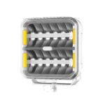Vierkante LED werklamp met amber dagrijverlichting, witte behuizing